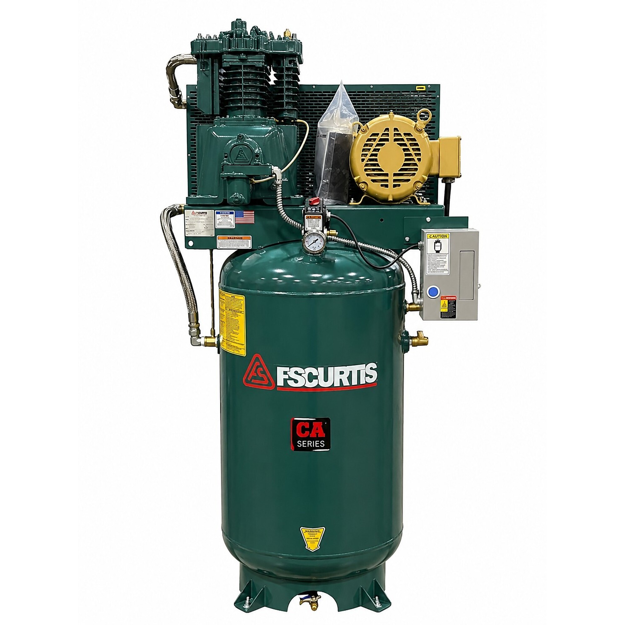 FS-Curtis CA7 UltraPack 3-Phase 230V, 7.5HP, 2 Stage Electric Air Compressor, 60 Gallon, 175PSI, 23.2CFM